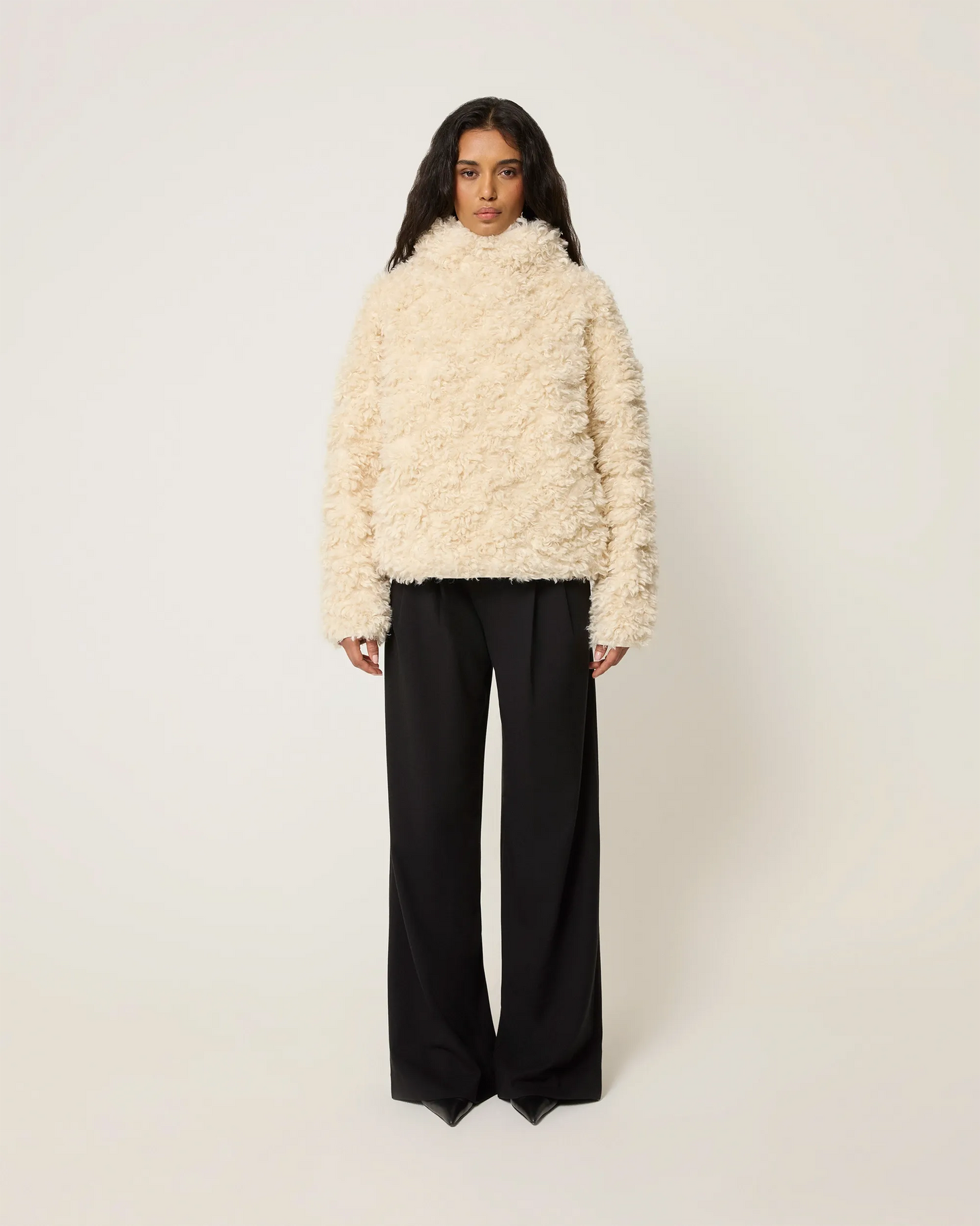 Faux fur pullover