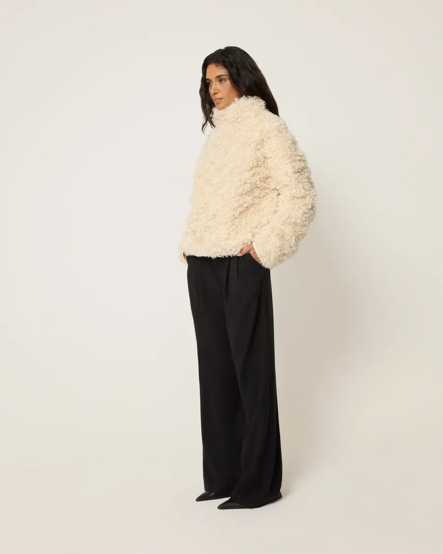 Faux fur pullover