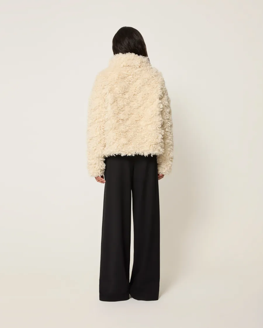 Faux fur pullover