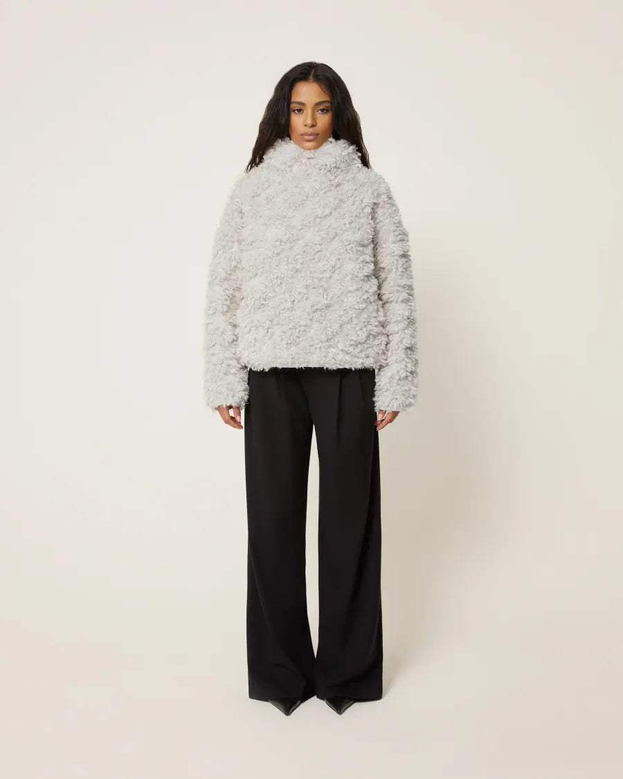 Faux fur pullover