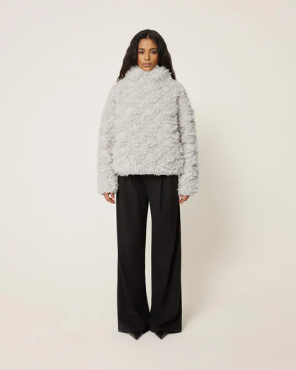 Faux fur pullover