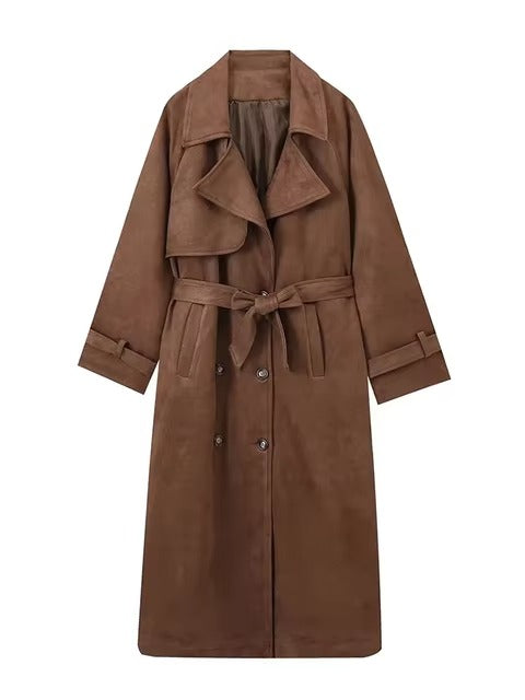 Espresse - Suede trench coat