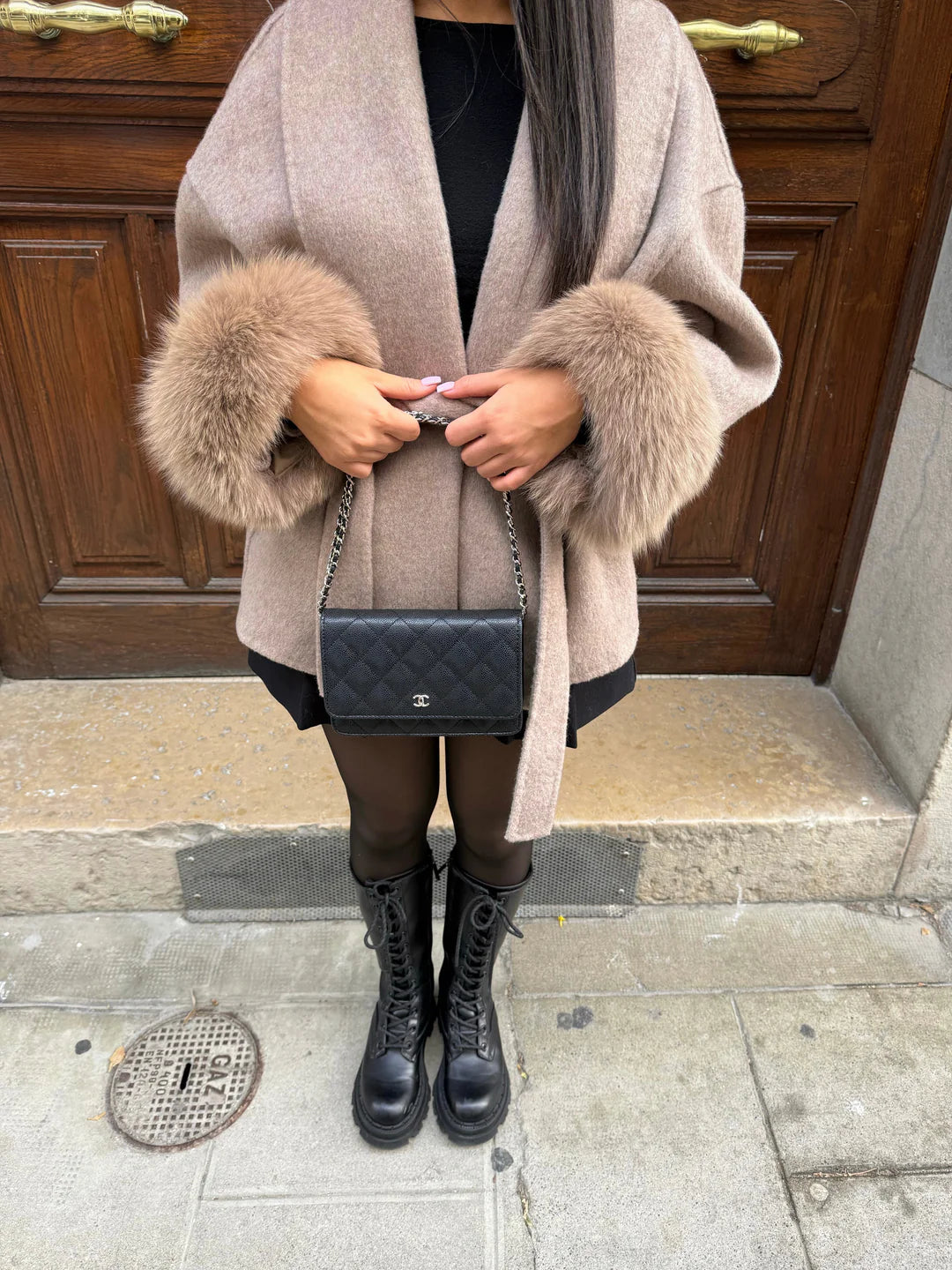 Velour Faux fur coat